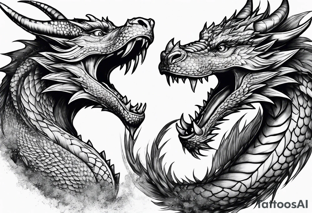 roaring dragons tattoo idea