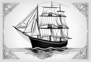 Chough (bird), sailing boat tattoo idea