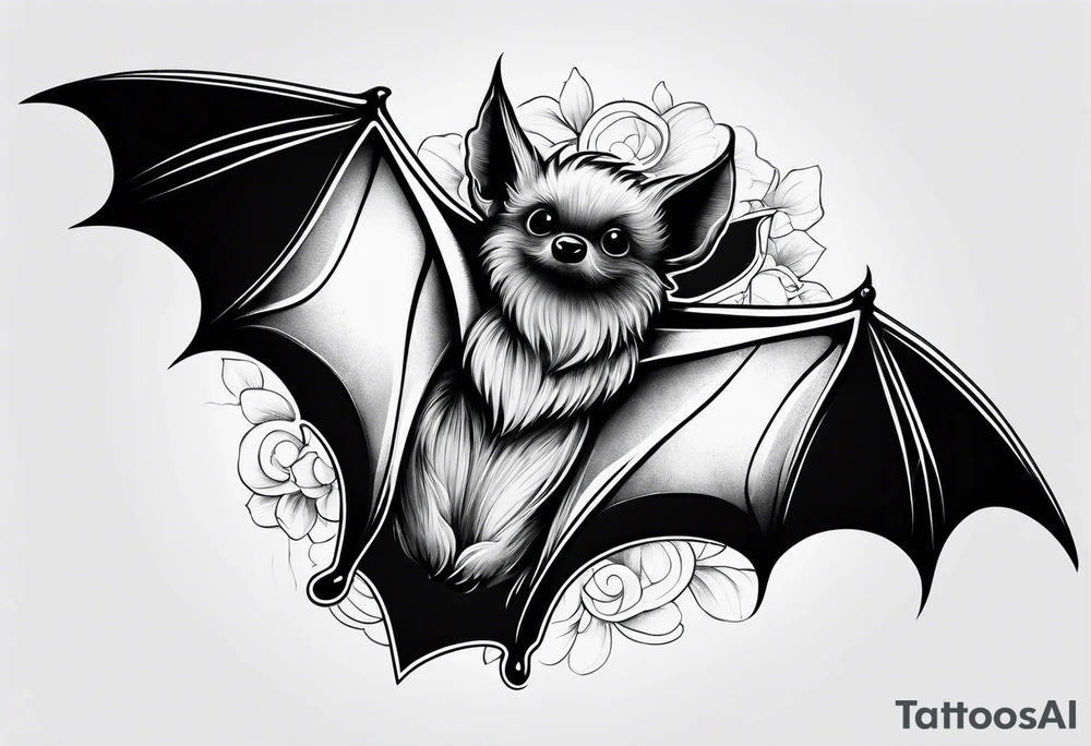 small bat tattoo idea