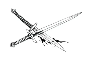 generate one sword and make the tip of the edge kind of pushed in, then purtude back out at the tippy top tattoo idea