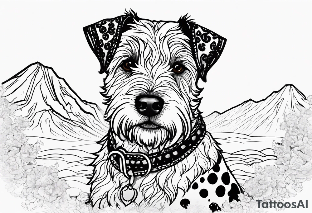 tattoo for my white and black spotted 
mountain terrier named buddy tattoo idea