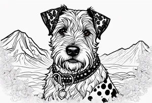 tattoo for my white and black spotted 
mountain terrier named buddy tattoo idea