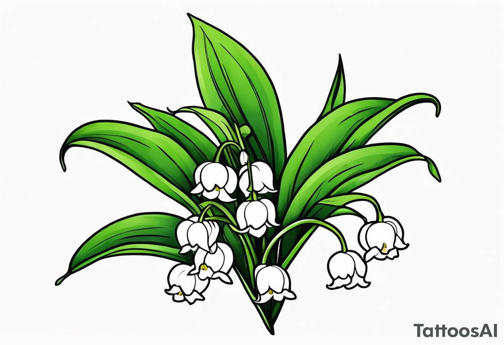 Neo traditional lily of the valley tattoo idea
