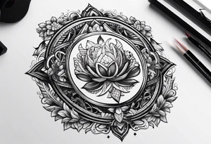Circle tattoo inside oscar written tattoo idea