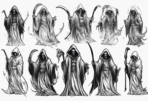 asian grim reaper cloak tattoo idea