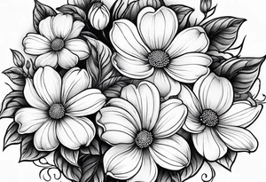 Dogwood flowers, daisy flowers, spring tattoo idea