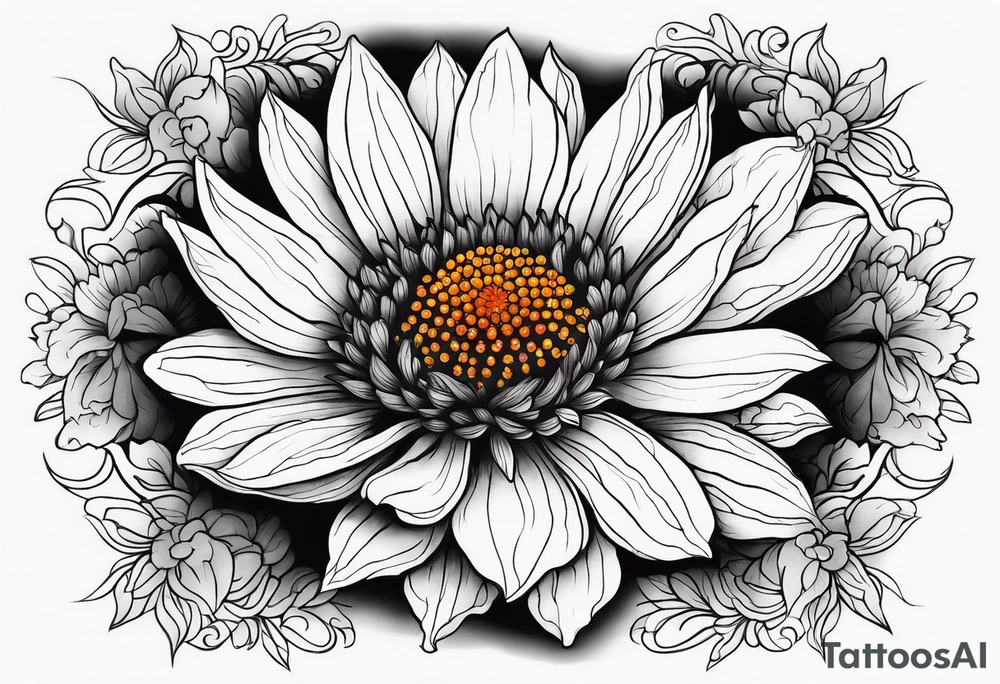 Galaxy with an Indian blanket flower tattoo idea