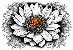 Galaxy with an Indian blanket flower tattoo idea