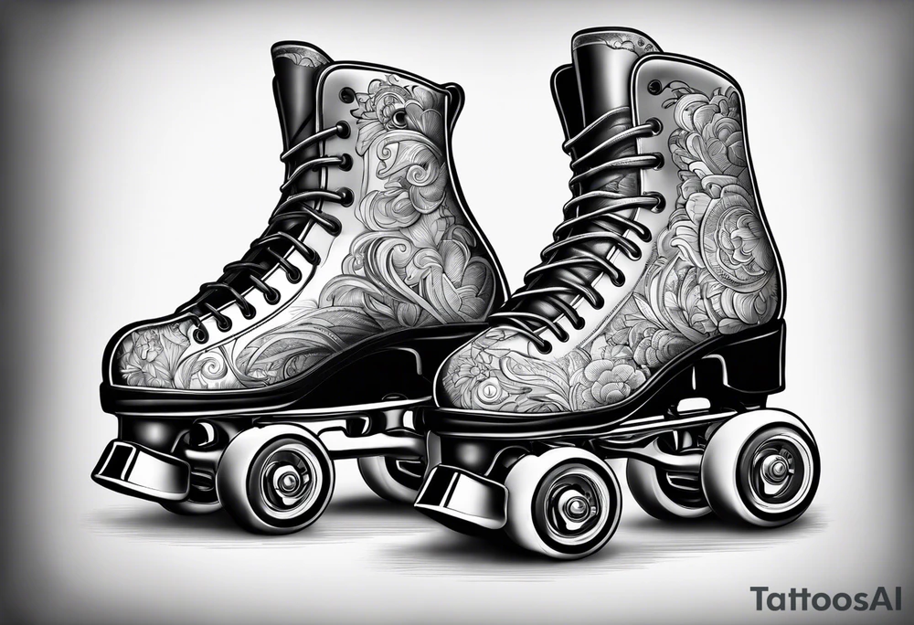 Pair of rollerskates tattoo idea