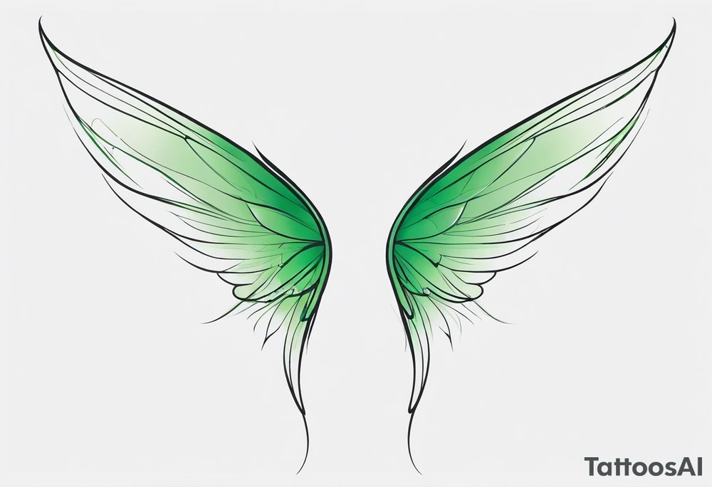 Green fairy wings tattoo idea