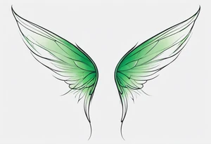 Green fairy wings tattoo idea