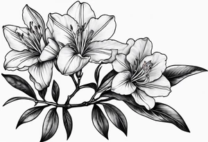 5-petal azaleas along a long branch tattoo idea