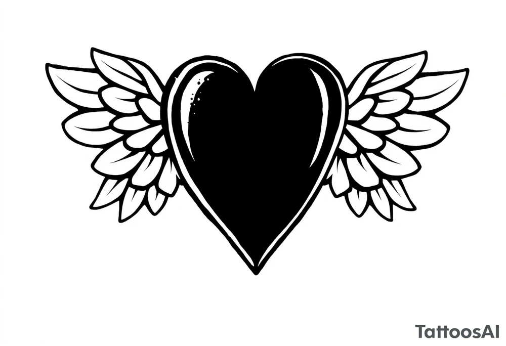 Heart and angel wings tattoo idea