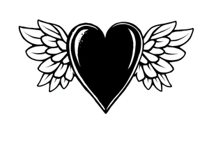 Heart and angel wings tattoo idea