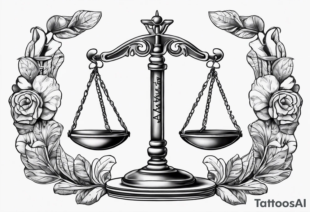 Libra scale with the word always above tattoo idea