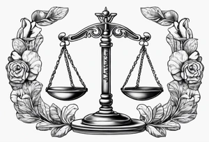 Libra scale with the word always above tattoo idea