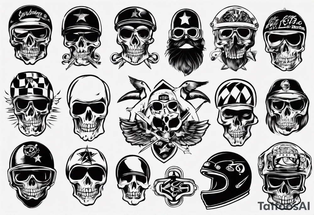 60s sexy biker tattoo idea