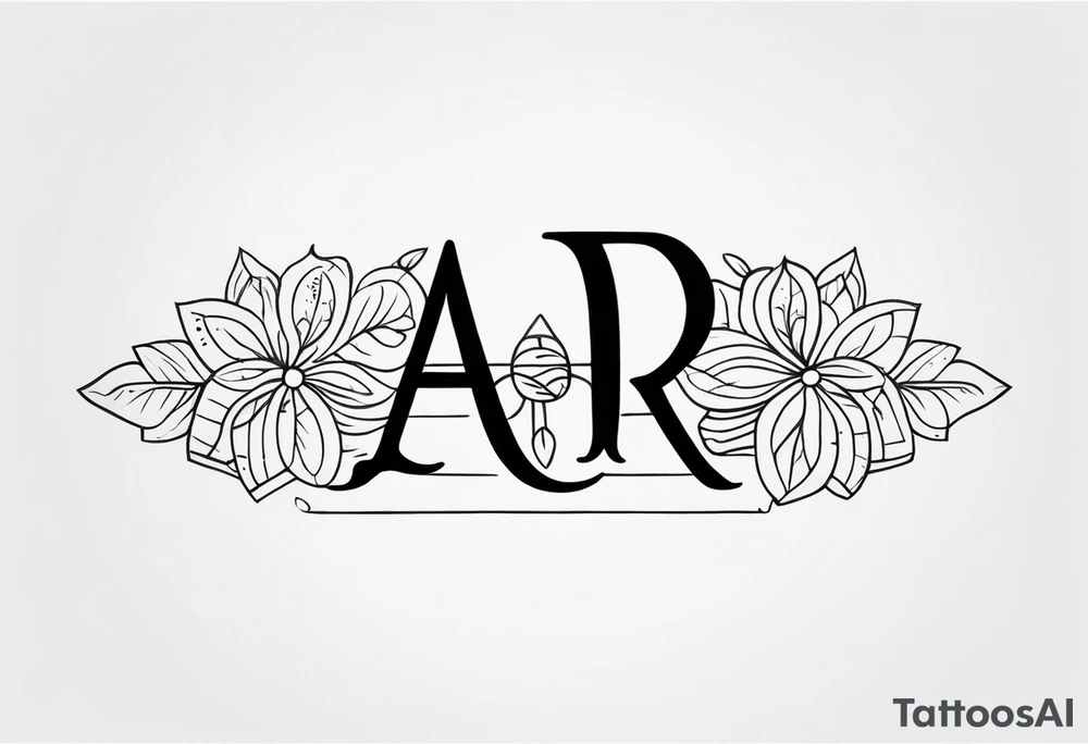 A headband with the letters A R in the middle tattoo idea