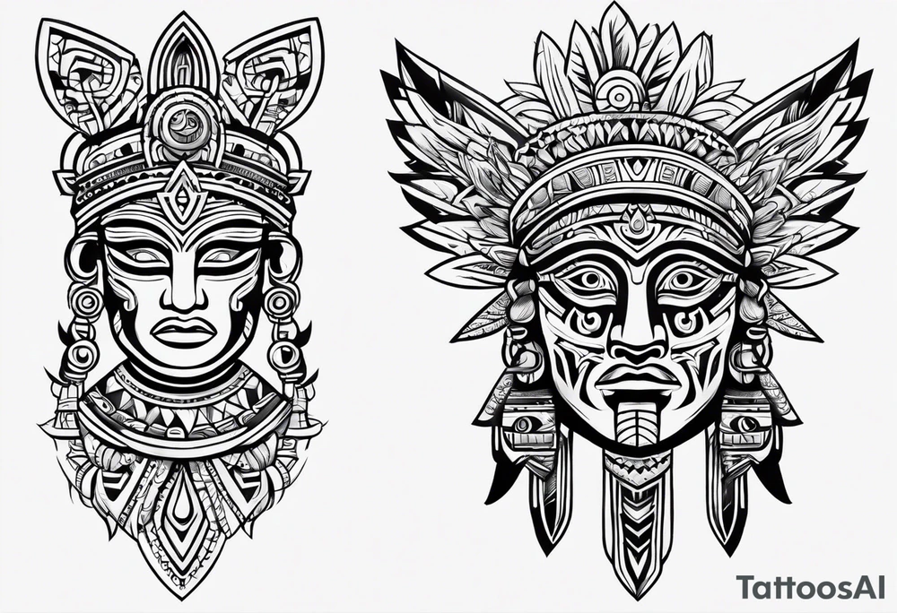 Simple Aztec tribal tattoo idea