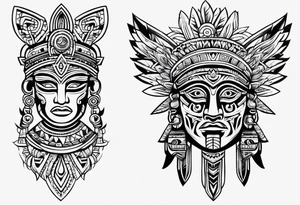 Simple Aztec tribal tattoo idea