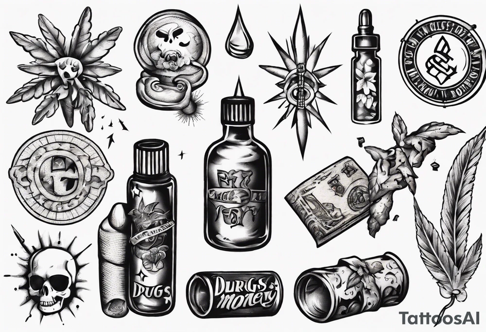 drugs and money tattoo idea
