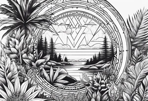 geometric dense vegetation tattoo idea