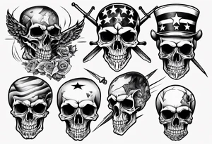 patriot
skulls tattoo idea