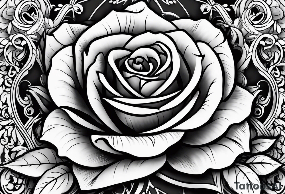 Gothic rose tattoo idea