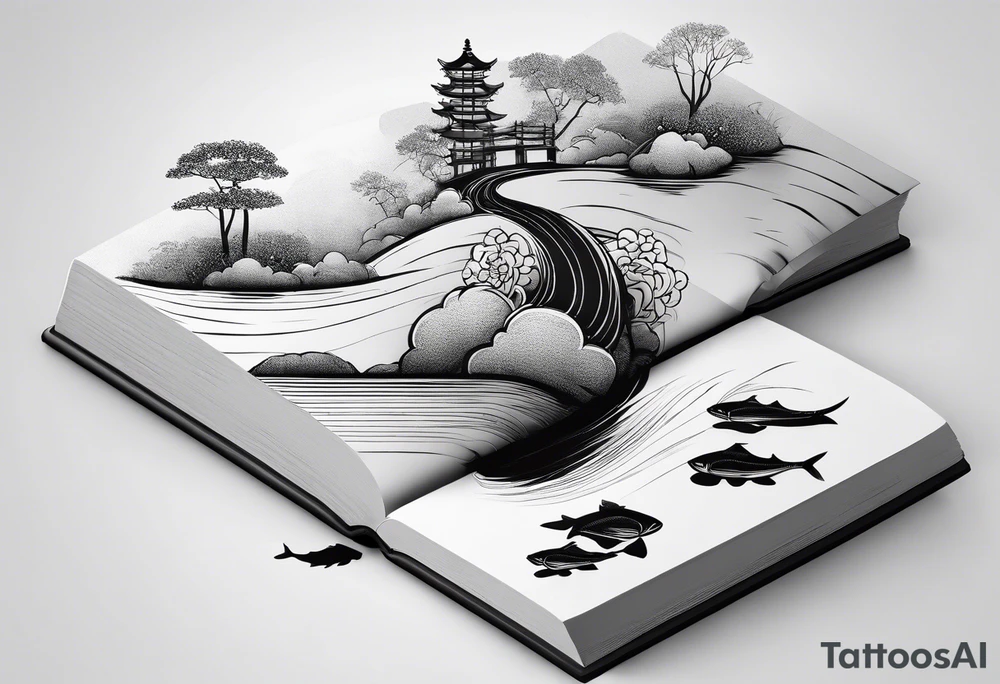 Minimalistic book design and incorporate sushi subtly tattoo idea