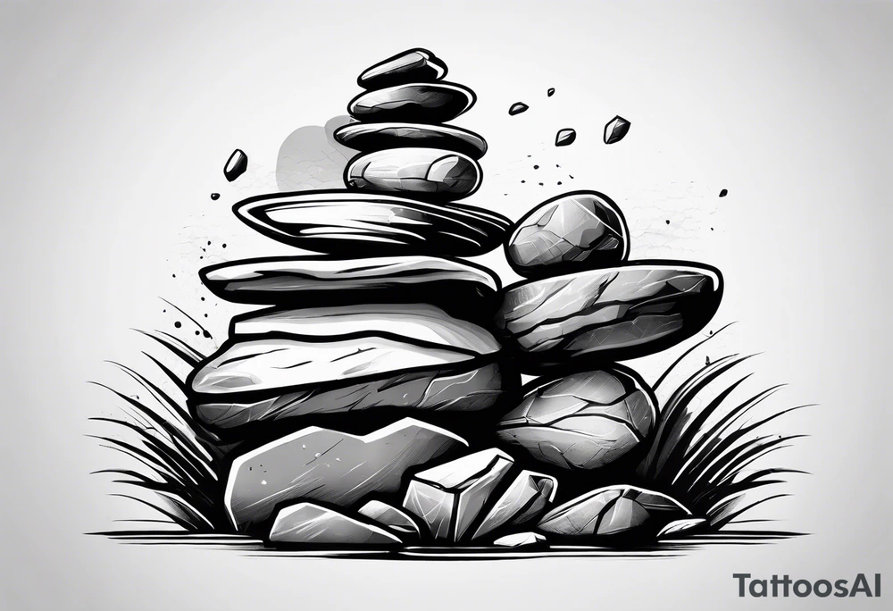 Rocks stacked on top of each other tattoo idea