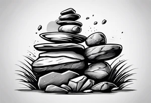 Rocks stacked on top of each other tattoo idea