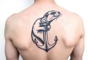 Weasel with anchor tattoo idea