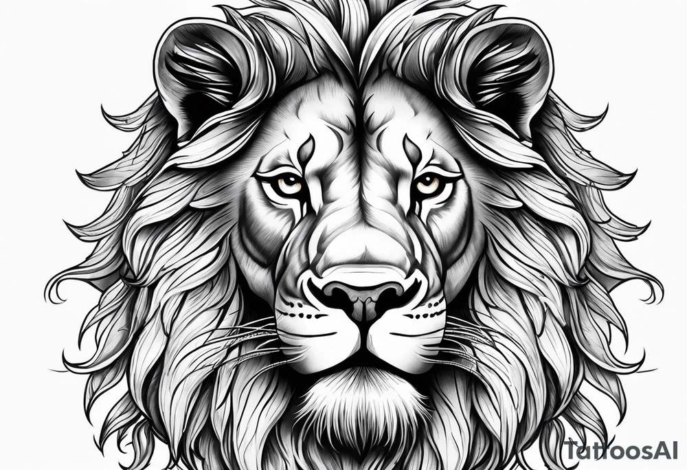 Fierce lion head tattoo idea
