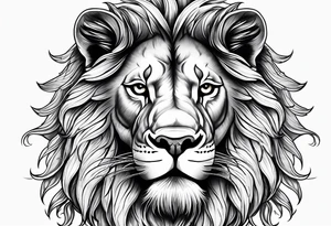 Fierce lion head tattoo idea