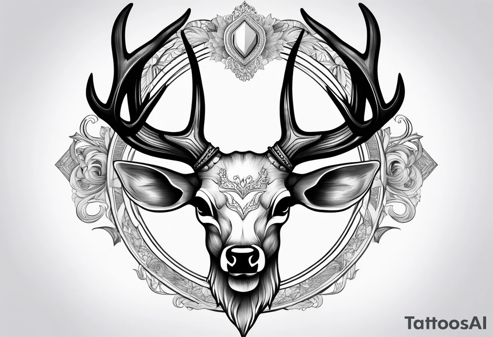 deer skull tattoo idea