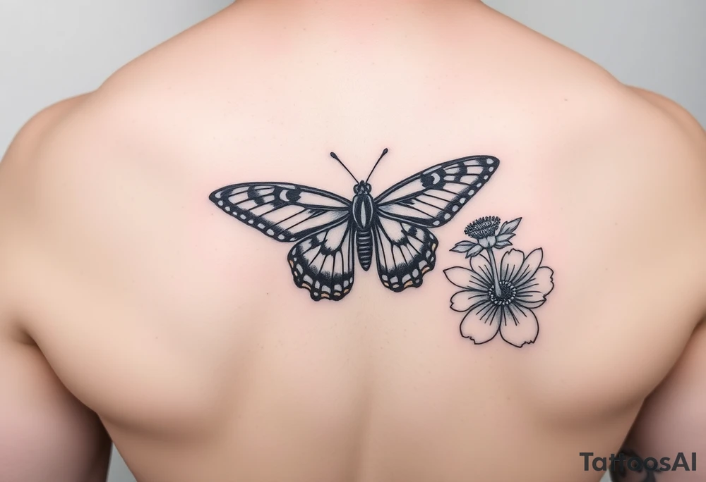 Meadowlark, western yellow swallowtail, Indian blanket flower tattoo idea