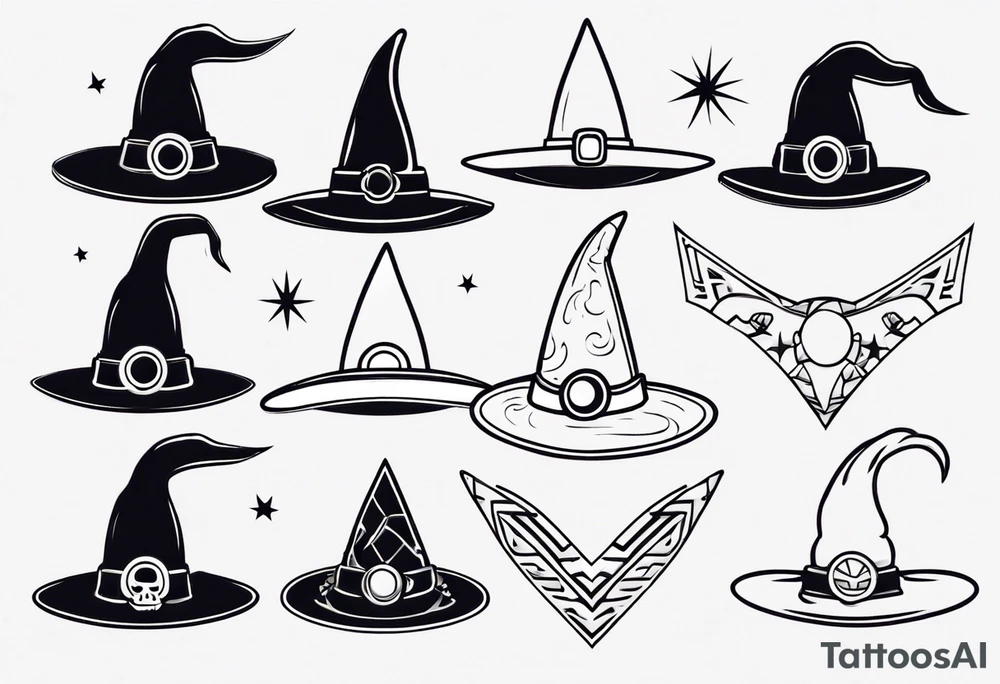 witch hat contour tattoo idea
