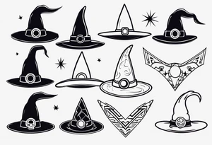 witch hat contour tattoo idea