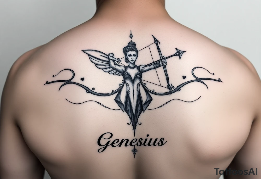 Sexy Sagittarius December 6th with the name genesis tattoo idea