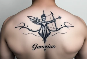 Sexy Sagittarius December 6th with the name genesis tattoo idea