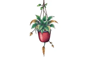 hanging plant in pot tattoo idea