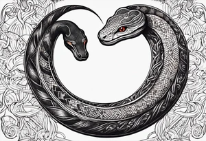 small snake wrapped around a crescent moon, simple and elegant, more moon than snake tattoo idea