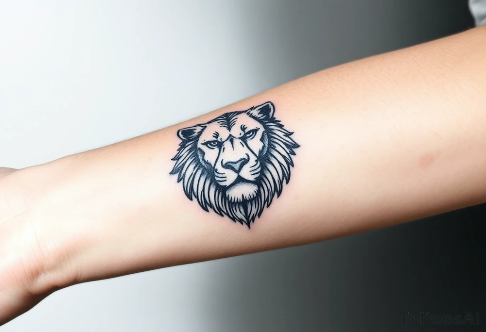 Fancy style "leo" constipation birth
 sign lion tattoo idea
