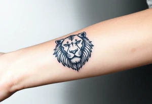 Fancy style "leo" constipation birth
 sign lion tattoo idea
