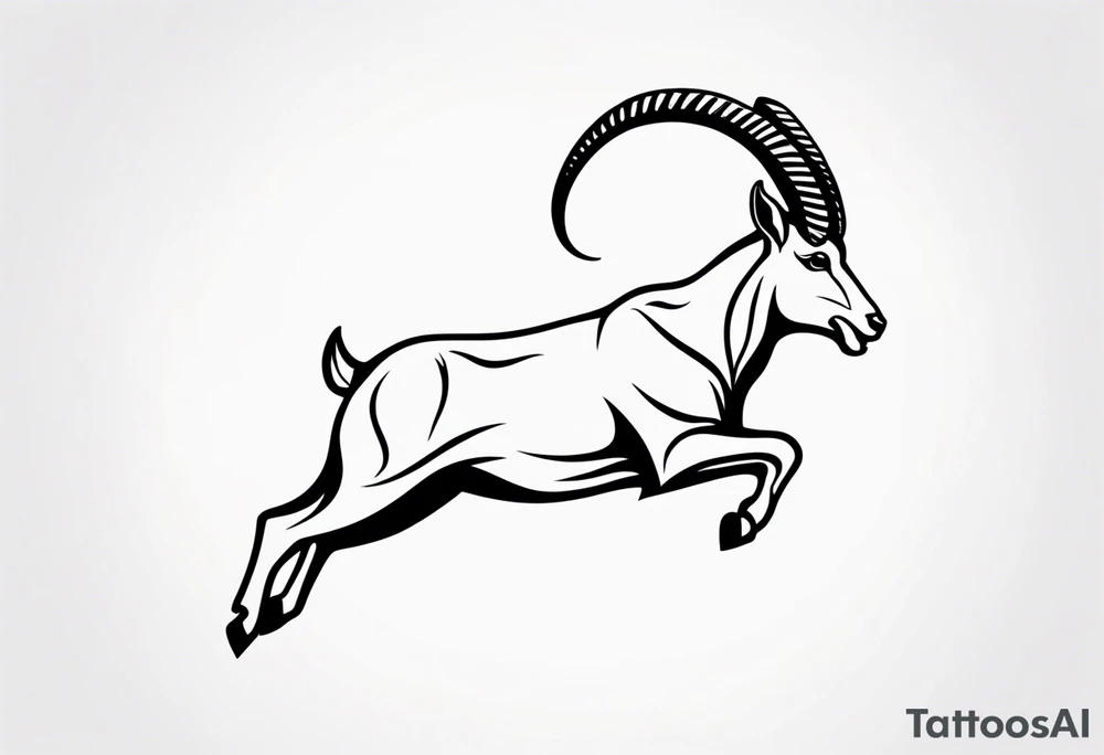 ibex jumping tattoo idea