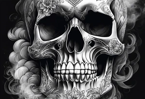 Skull with smoke tattoo idea
