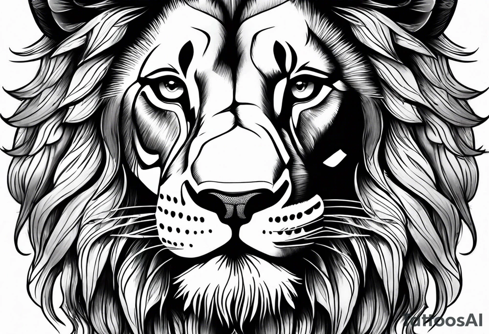 Lion face tattoo idea