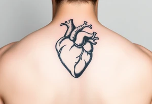 woodcut realistic heart etching tattoo high detail tattoo idea