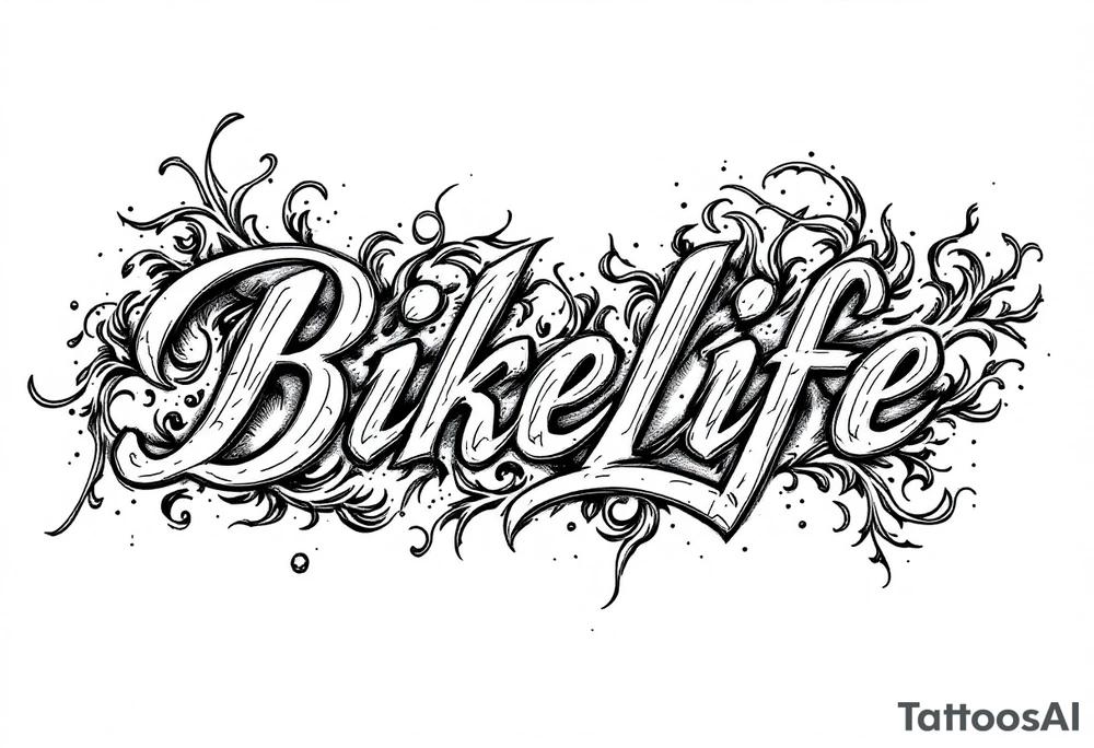 Bikelife tattoo simple text only tattoo idea