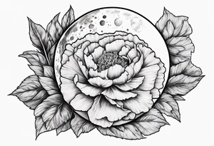 Moon and carnation tattoo idea